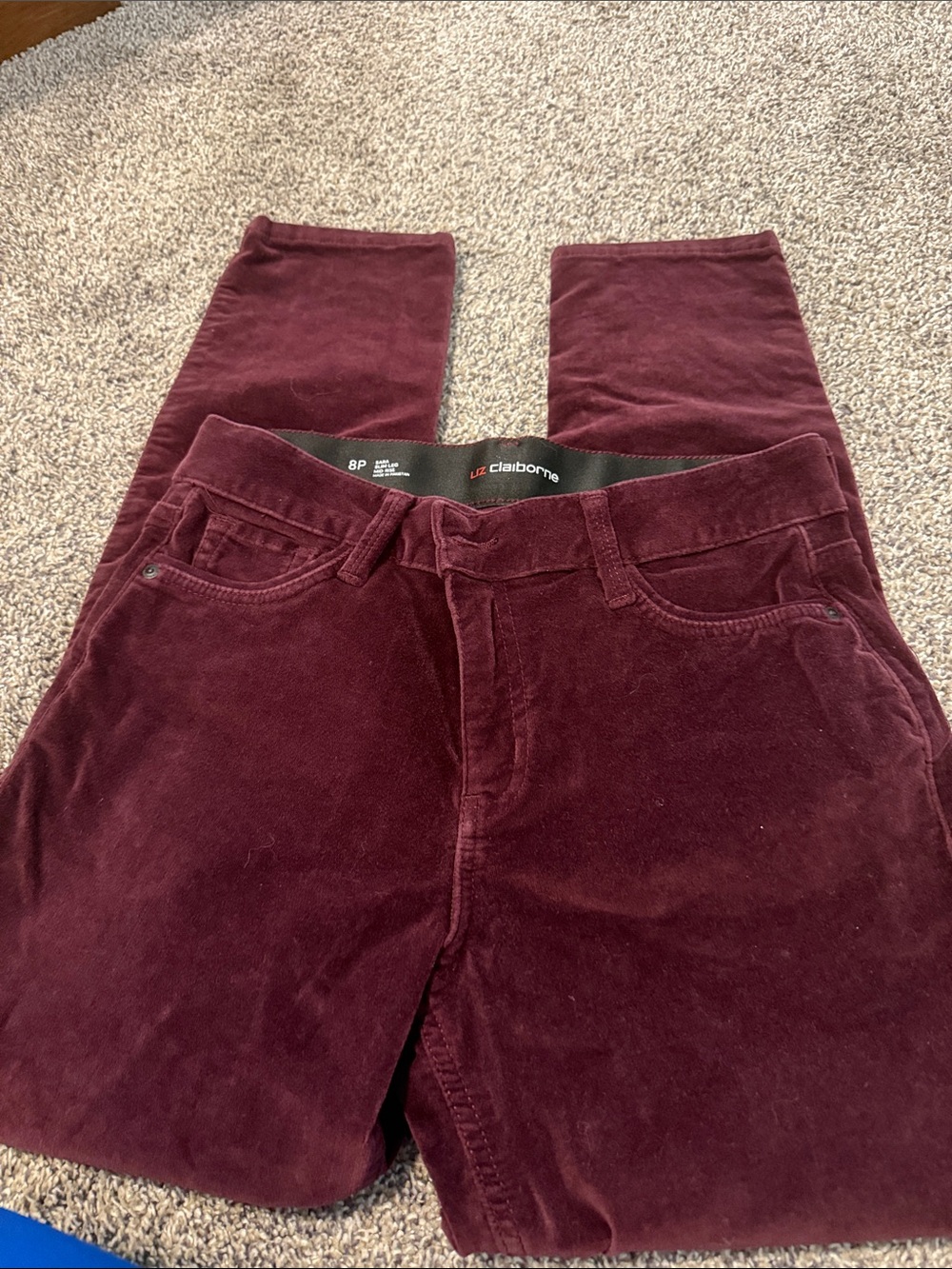 Liz Claiborne Deep Wine velvet Pants